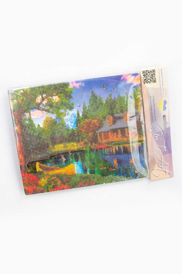 Алмазна мозаїка, 21х25 см, на картоні, "Біля ставка"